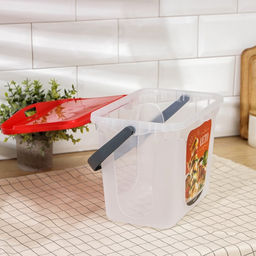 Контейнер для шашлыка c ручкой BEROSSI Leto, 6 л, пластик, прозрачный, крышка красная