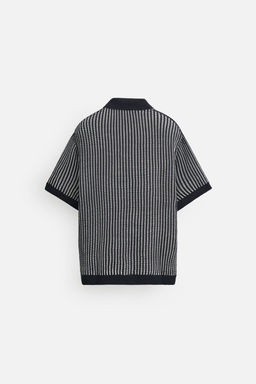 CONTRASTING RIBBED KNIT POLO SHIRT - Zara фото 8