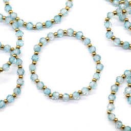 Кольцо на резинке с апатитом шарик 2мм Радуга камня