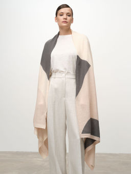 Палантин из кашемира 09043 жасмин-кремовый