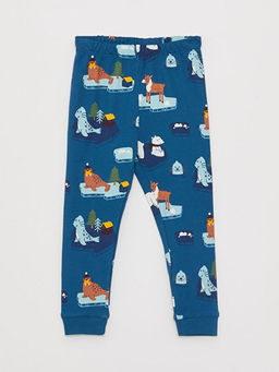 Bisiklet Yaka Uzun Kollu Bask?l? Erkek Bebek Pijama Tak?m - Waikiki фото 3