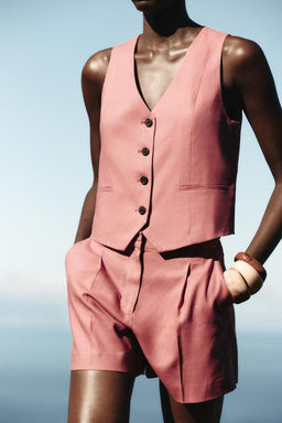 LINEN BLEND TAILORED WAISTCOAT - Zara фото 13