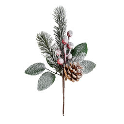 Blumentag VDF-135 Веточка хвойная с шишкой и ягодами 3 х 1 шт. 26 см 01