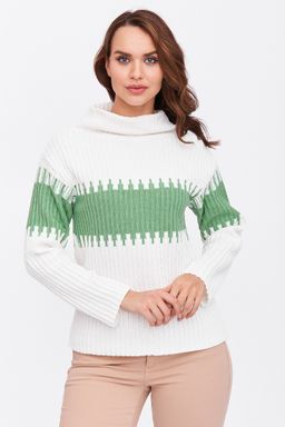 Джемпер 351407/молочный-киви