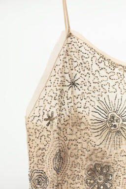 CREPE DRESS WITH EMBROIDERY AND BEADS - Zara фото 4