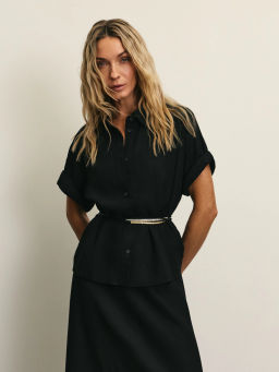 Льняная рубашка прямого кроя / Zarina