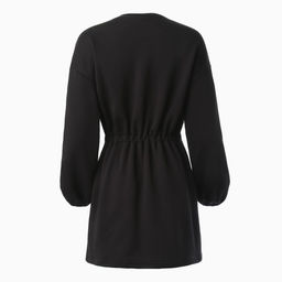 Платье женское короткое с кулиской MINAKU: Casual Collection, чёрное, размер 48