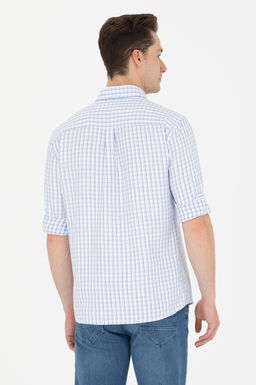 U. S. Polo Assn Мужская синяя рубашка в клетку - U.s. polo assn фото 5