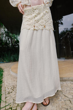 FALDA MIDI COMBINADA CROCHET / Crudo - Zara фото 2
