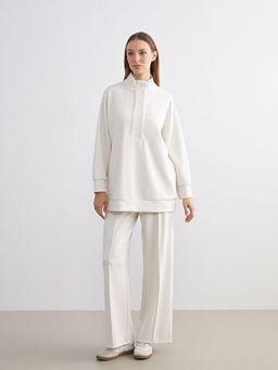 Dik Yaka Oversize Kad?n Sweatshirt Tunik