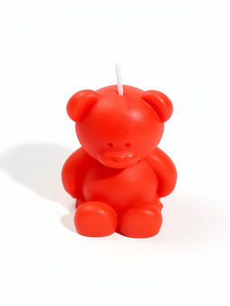 Цена за 2 шт. Свеча декоративная «Мишка», 5×4.3×6.5 см, 4 ч, красный