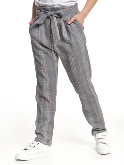 Брюки для девочки в клетку 22-6688 клетка/синий - Mini maxi фото 4