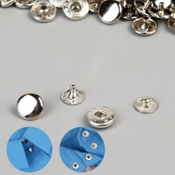 Цена за 100 шт. Кнопка установочная, Альфа, железная, d = 10 мм, цвет серебряный - Simaland фото 2