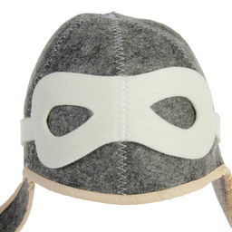 Набор для бани «Лётчик», 3 предмета: шапка, коврик, рукавица, шерсть 30%, полиэфир 70%, серый, «Добропаровъ»