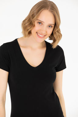 Женская черная футболка Basic - U.s. polo assn фото 2