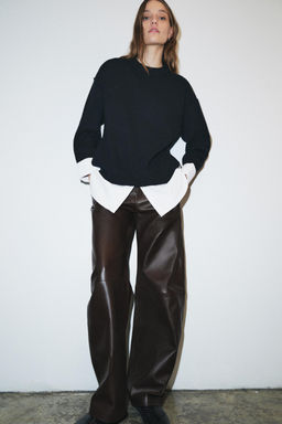 JUMPER WITH CONTRAST POPLIN - Zara фото 12