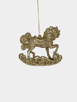 Игрушка елочная, 11 см, пластик, шампань, Лошадь, New year - Anna lafarg фото 2