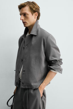SOBRECAMISA FLUIDA BOXY FIT / Gris topo - Zara фото 7