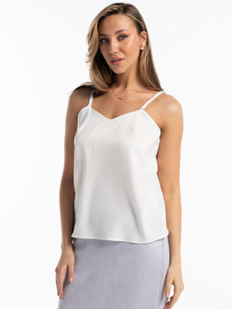 Топ шелковый молочный