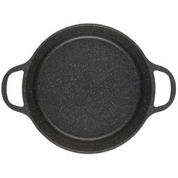 51921 GIPFEL Кастрюля-сотейник AZUL BLACK 26x9,0см/3,7л из литого алюминия со стеклянной крышкой, индукционным дном, двуслойным антипригарным мраморным покрытием Greblon Weilburger. Толщина: 1,6/4,5мм
