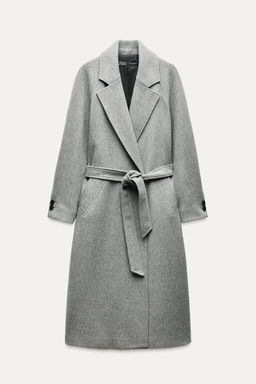 LONGLINE BELTED WOOL BLEND COAT - Zara фото 22