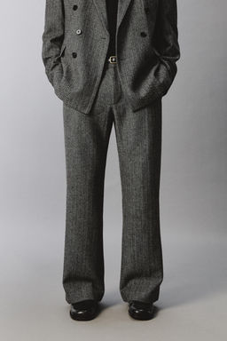 HERRINGBONE TEXTURED SUIT TROUSERS WITH WOOL - Zara фото 25