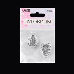 Декоративная застёжка, металлическая, 6×2 см, цвет серебряный