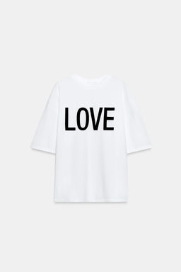 CAMISETA OVERSIZE TEXTO / Blanco