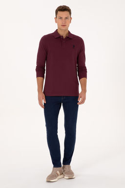 Erkek Bordo Basic Sweatshirt