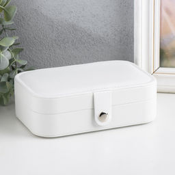 Шкатулка кожзам для украшений "Матовая гладь" белая 16х11х5 см