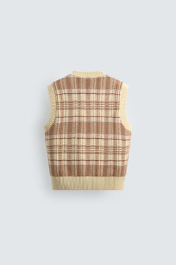 JACQUARD KNIT CHECKS WAISTCOAT - Zara фото 16