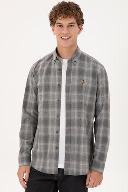 Мужская серая рубашка с длинным рукавом Неожиданная скидка в корзине - U.s. polo assn фото 3