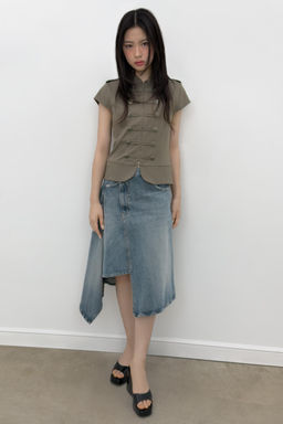 FALDA DENIM TRF ASIM?TRICA / Azul