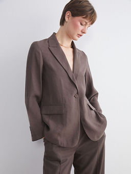 Modal Kar???ml? Kad?n Blazer Ceket