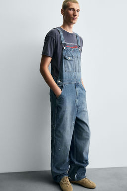BAGGY FIT DENIM DUNGAREES - Zara фото 6