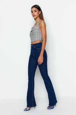 More Sustainable Lacivert Yuksek Bel Comfort/Esnek Flare Jeans TWOSS23JE00063