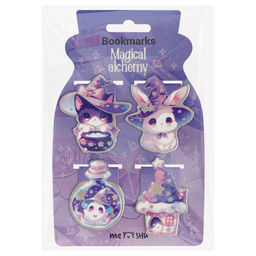 Закладки-магнит для книг 4шт. MESHU 87*134мм "Medical alchemy" (MS_66063) голограф. фольга