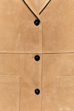 CHAQUETA 100% PIEL ANTE / Tostado - Zara фото 11