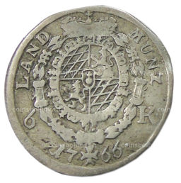 6 крейцеров 1766 года Германские государства  Бавария