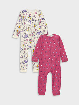 Bisiklet Yaka Uzun Kollu K?z Bebek Fermuarl? Tulum 2li