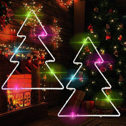 Гирлянда штора Роса -светлячкиЕлки разноцветное свечение ,7 режимов свечения ,8 фигур, 3х0.75м , - Family фото 2