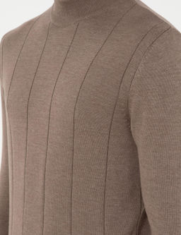 Vizon Melanj Slim Fit Yar_m Bal_k__ Yaka Triko Kazak - Pierre cardin фото 7