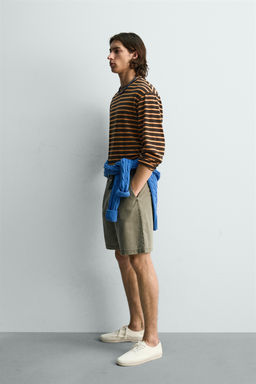 CAMISETA JACQUARD RAYAS / Marr?n