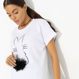 Футболка с акцентным декором В твою честь (белый) - Charutti фото 3