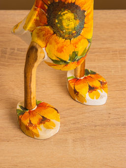 Сувенир «Утка в цветах», 13×10×23 см, дерево