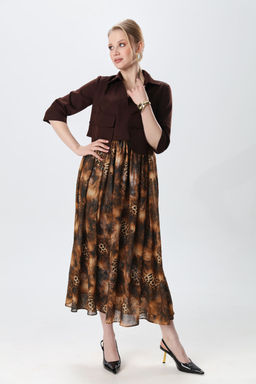 Платье NIKVA н514-5 шоколад и кофейный леопард  фото 5