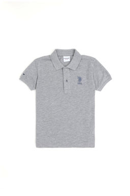 U. S. Polo Assn / Серая меланжевая базовая футболка для мальчиков