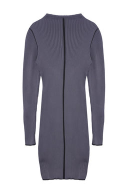 TRENDYOLMILLA Siyah Mini Triko Kontrast Renkli Elbise TWOAW24EL00041 фото 6