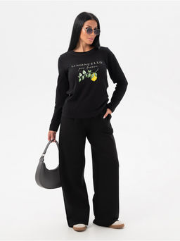 Лонгслив Лимон женский черный - София фото 3