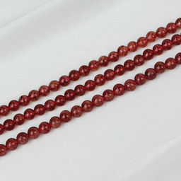 Бусины для украшений из Клубничного кварца (62 бусины) 39 см